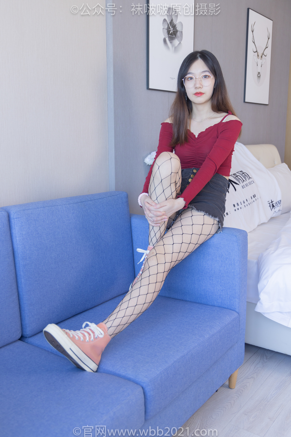 袜啵啵453期：小甜豆-帆布鞋、黑色渔网袜、袜啵啵、ZxLa.jpg